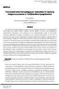 Cover page: Place-based embodied pedagogies: Implications for teaching Indigenous presence in Tiohtià:ke/Mooniyang/Montreal