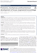 Cover page: Proteomic, mechanical, and biochemical development of tissue-engineered neocartilage