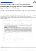 Cover page: Exploration of a Mobile Technology Vulnerability Scale’s association with antiretroviral adherence among young adults living with HIV in the United States