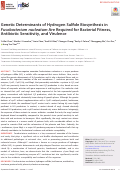 Cover page: Genetic Determinants of Hydrogen Sulfide Biosynthesis in Fusobacterium nucleatum Are Required for Bacterial Fitness, Antibiotic Sensitivity, and Virulence.