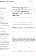 Cover page: Feasibility, engagement, and preliminary clinical outcomes of a digital biodata-driven intervention for anxiety and depression