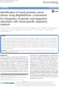 Cover page: Identification of novel prostate cancer drivers using RegNetDriver: a framework for integration of genetic and epigenetic alterations with tissue-specific regulatory network