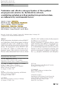 Cover page: Nodulation and effective nitrogen fixation of Macroptilium atropurpureum (siratro) by Burkholderia tuberum, a nodulating and plant growth promoting beta-proteobacterium, are influenced by environmental factors