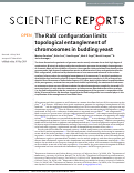 Cover page: The Rabl configuration limits topological entanglement of chromosomes in budding yeast