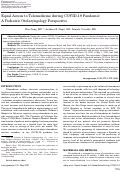 Cover page: Equal Access to Telemedicine during COVID‐19 Pandemic: A Pediatric Otolaryngology Perspective