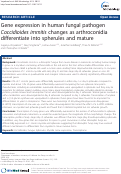 Cover page: Gene expression in human fungal pathogen Coccidioides immitis changes as arthroconidia differentiate into spherules and mature