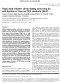 Cover page: Rapid and Efficient cDNA Library Screening by Self-Ligation of Inverse PCR Products 
(SLIP)