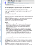 Cover page: Impact of group visits for older patients with heart failure on advance care planning outcomes: Preliminary data