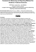 Cover page of Framework for Measuring and Reporting Wildland Fire Resilience Treatment Outcomes