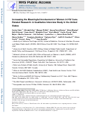 Cover page: Increasing the meaningful involvement of women in HIV cure-related research: a qualitative interview study in the United States