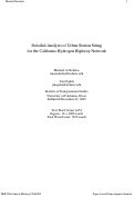 Cover page: Detailed Analysis of Urban Station Siting for California Hydrogen Highway Network