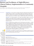 Cover page: Barriers and Facilitators of High-Efficiency Clinical Pathway Implementation in Community Hospitals.