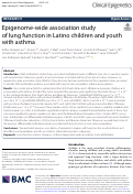 Cover page: Epigenome-wide association study of lung function in Latino children and youth with asthma