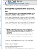 Cover page: Association of Prenatal Diagnosis of Critical Congenital Heart Disease With Postnatal Brain Development and the Risk of Brain Injury