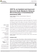 Cover page: iCN718, an Updated and Improved Genome-Scale Metabolic Network Reconstruction of Acinetobacter baumannii AYE