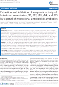 Cover page: Extraction and inhibition of enzymatic activity of Botulinum neurotoxins/B1, /B2, /B3, /B4, and /B5 by a panel of monoclonal anti-BoNT/B antibodies