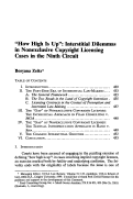 Cover page: "How High Is Up": Interstitial Dilemmas in Nonexclusive Copyright Licensing Cases in the Ninth Circuit