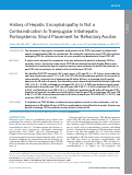 Cover page: History of Hepatic Encephalopathy Is Not a Contraindication to Transjugular Intrahepatic Portosystemic Shunt Placement for Refractory Ascites