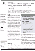 Cover page: Functional variant of the carboxypeptidase M (CPM) gene may affect silica-related pneumoconiosis susceptibility by its expression: a multistage case–control study