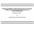 Cover page: Explaining Intelligent Transportation Systems to the Public: California transportation planning agencies and the World Wide Web