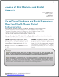 Cover page of Carpal Tunnel Syndrome and Dental Ergonomics: How Hand Health Shapes Clinical Instrumentation