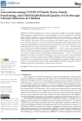 Cover page: Associations among COVID-19 Family Stress, Family Functioning, and Child Health-Related Quality of Life through Lifestyle Behaviors in Children.