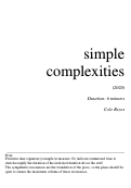 Cover page: Simple Complexities