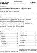 Cover page: Reproductive and developmental effects of phthalate diesters in females