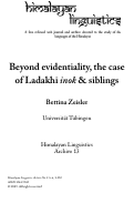 Cover page: Beyond evidentiality, the case of Ladakhi inok &amp; siblings [HL Archive 13]