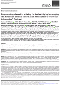Cover page: Empowering diversity: striving for inclusivity by leveraging the American Medical Informatics Associations For Your Informatics Podcast.