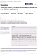 Cover page: Trajectories of social outcomes in individuals born very preterm from childhood to adolescence.