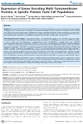 Cover page: Expression of Genes Encoding Multi-Transmembrane Proteins in Specific Primate Taste Cell Populations