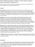 Cover page: Neck seatbelt sign suspicion of injury score derived from emergency physician diagnostic imaging practice