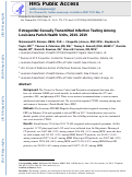 Cover page: Extragenital Sexually Transmitted Infection Testing Among Louisiana Parish Health Units, 2016–2019