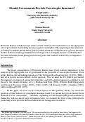 Cover page: Should Governments Provide Catastrophe Insurance?