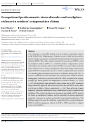 Cover page: Occupational posttraumatic stress disorder and workplace violence in workers’ compensation claims