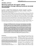 Cover page: Warming enhances old organic carbon decomposition through altering functional microbial communities
