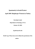 Cover page: Spontaneity in Social Protest: April 2001 Shopkeeper Protests in Turkey