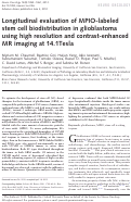 Cover page: Longitudinal evaluation of MPIO-labeled stem cell biodistribution in glioblastoma using high resolution and contrast-enhanced MR imaging at 14.1Tesla