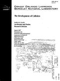 Cover page: The Development of Colliders