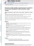 Cover page: Dimensions of ethnic identity as protective factors for substance use and sexual risk behaviors in African American college students