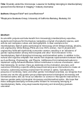 Cover page: Diversity under the microscope: Lessons for building belonging in interdisciplinary spaces from the Women in Imaging + Industry bootcamp