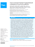 Cover page: Can we measure beauty? Computational evaluation of coral reef aesthetics