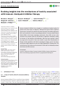 Cover page: Evolving insights into the mechanisms of toxicity associated with immune checkpoint inhibitor therapy.