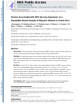 Cover page: Factors Associated with HPV Vaccine Awareness in a Population-Based Sample of Hispanic Women in Puerto Rico