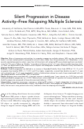 Cover page: Silent progression in disease activity-free relapsing multiple sclerosis.