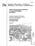 Cover page: Efficient thermal energy distribution in commercial buildings - Final Report