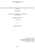 Cover page: Using Language Sample Analysis to Identify Developmental Language Disorder in Bilingual Children