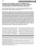 Cover page: Cigarette toxicity triggers Leber’s hereditary optic neuropathy by affecting mtDNA copy number, oxidative phosphorylation and ROS detoxification pathways