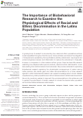 Cover page: The Importance of Biobehavioral Research to Examine the Physiological Effects of Racial and Ethnic Discrimination in the Latinx Population